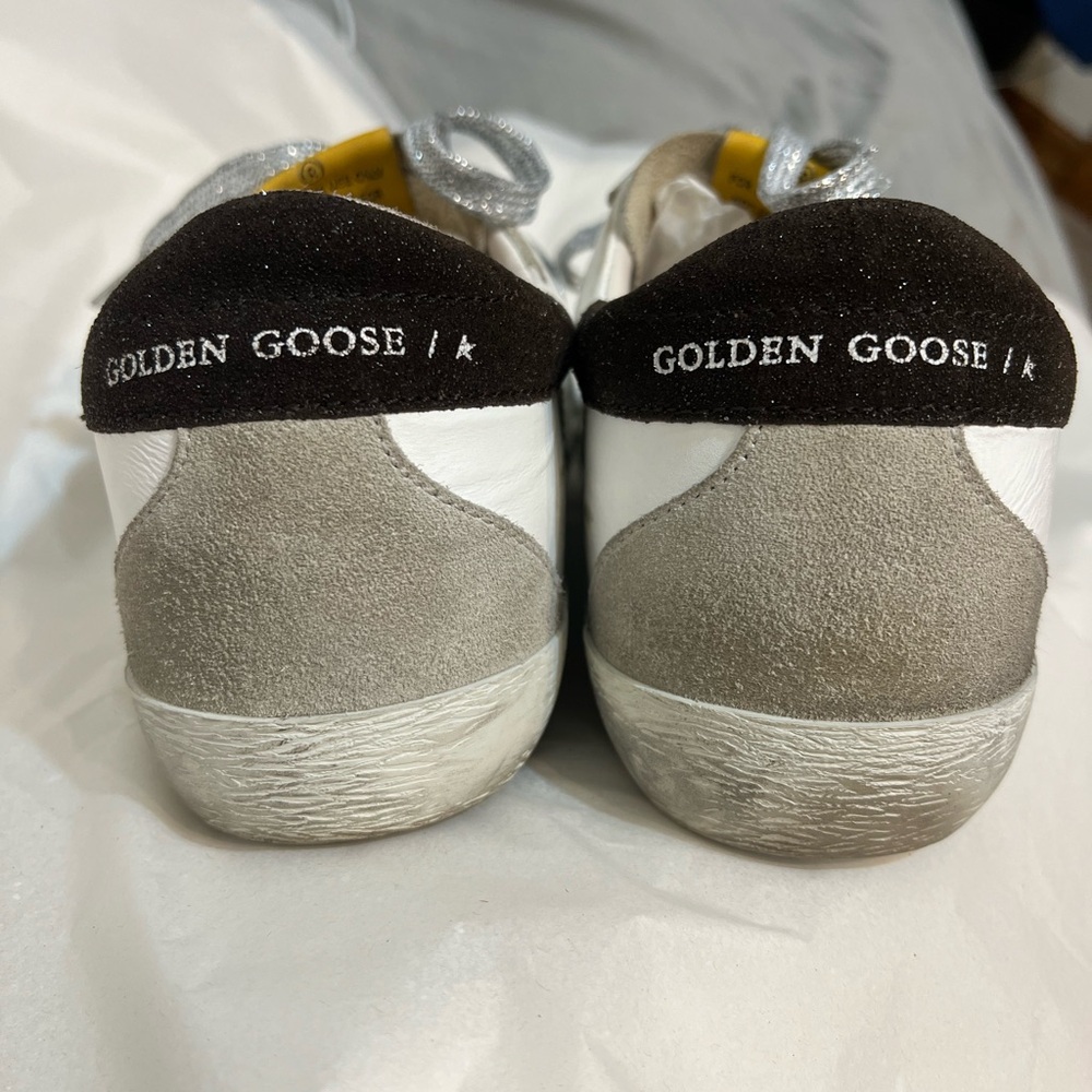 GOLDEN GOOSE Deluxe Brand Superstar Zebra-Striped Star Sneakers Size 9.5 - Picture 4 of 14